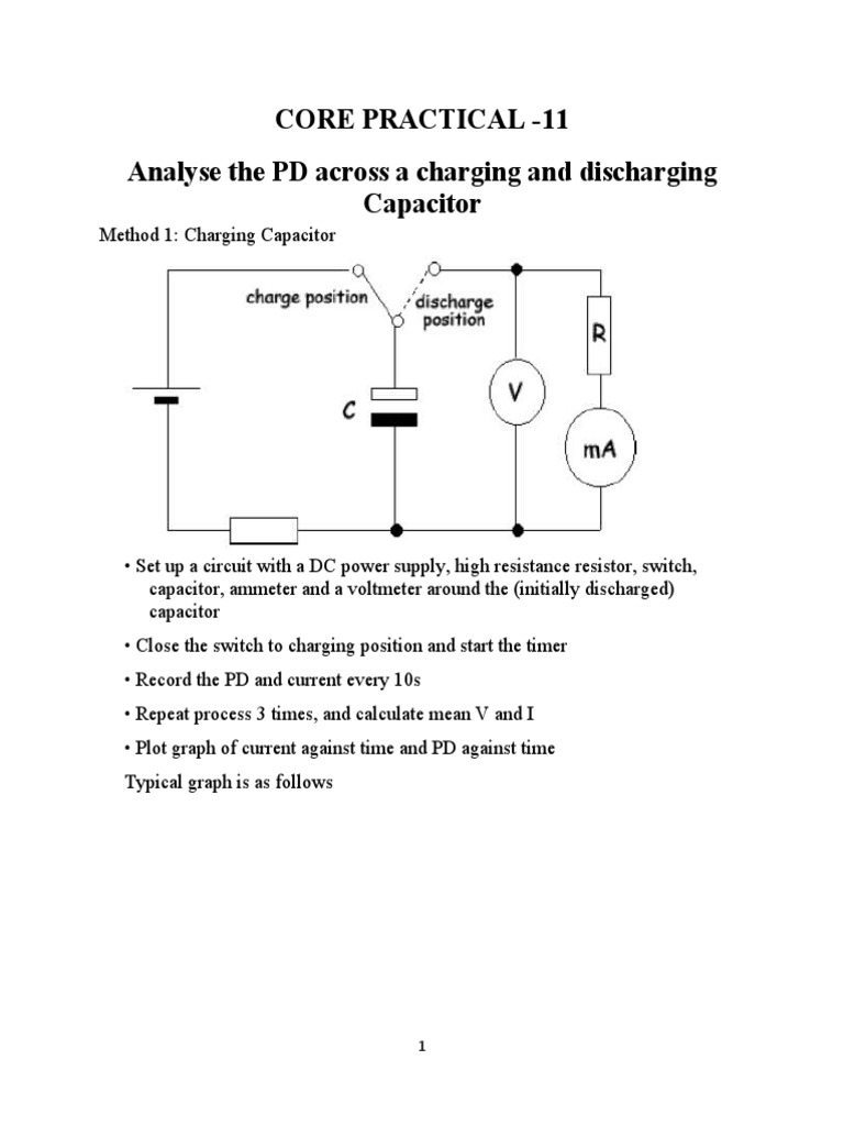 CORE PRACTICAL 11 Investigating Charging and Discharging Capacitors PDF