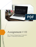 Assignment # 01: B.Sc. Chemical Engineering (1 Semester) Subject: Computing Fundamentals