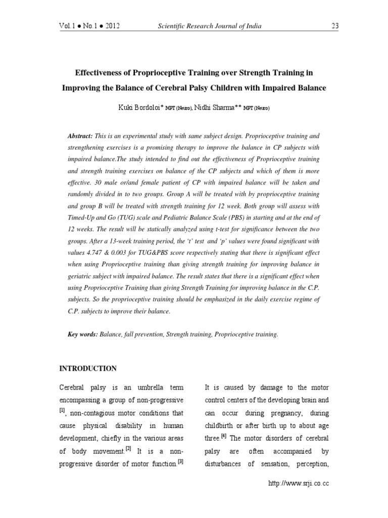 Effectiveness of Proprioceptive Training Over Strength Training in ...