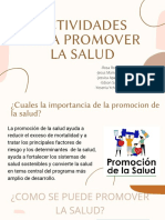 Actividades para Promover La Salud