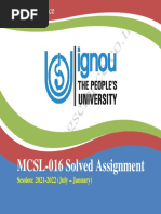 MCSL-016 Solved Assignment 016 Solved Assignment 016 Solved Assignment