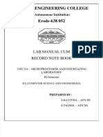 MP 8086 Lab Manual Trainer Kit