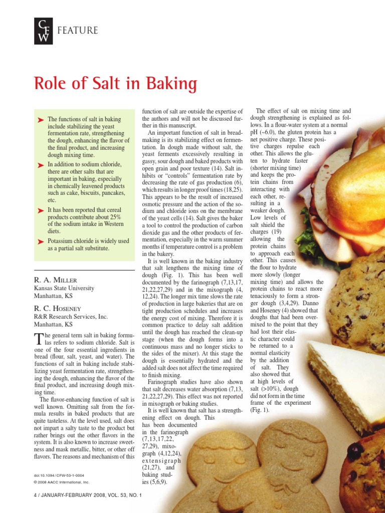 Role of Salt in Baking Feature PDF Salt (Chemistry) Breads