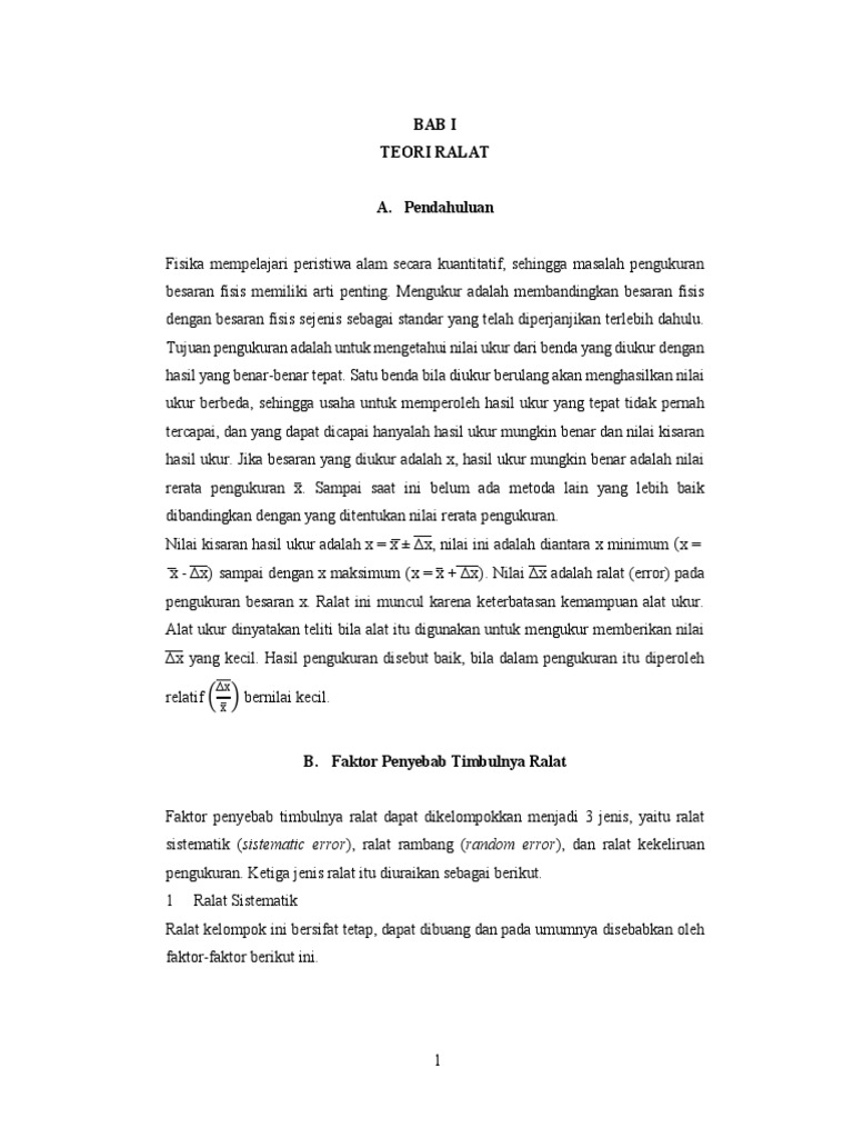 Jenis Ralat dalam Pengukuran Fisika | PDF