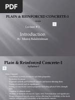 Plain & Reinforced Concrete-1: Lecture # 1