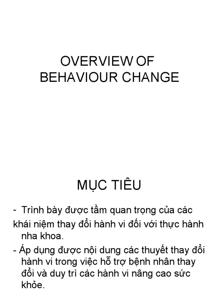 Behaviour Change in Dental Practice | PDF | Behavior | Psychological ...