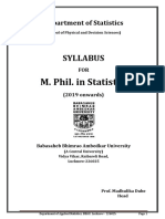 M. Phil. in Statistics: Syllabus