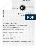 Factors Affecting - Altitude Relight Performance of A Double-Annular Ram-Induction Combustor