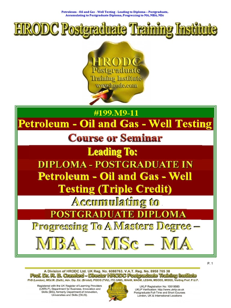 Petroleum - Oil - and - Gas - Well - Testing - Course Structure Imp ...