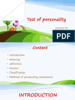 Test of Personality: Presented by - Neha Sahni