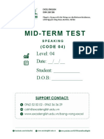 Mid-Term Test - Level 04 - Code 04 - Speaking