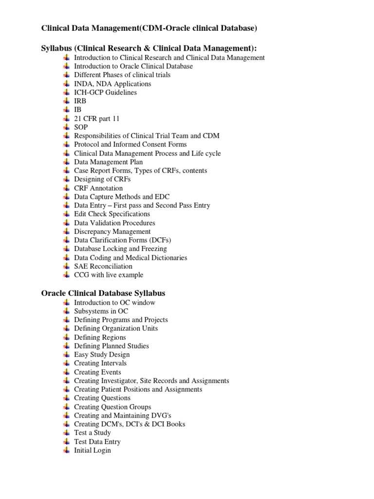 CD Oracle Clinical Database PDF | PDF | Computers