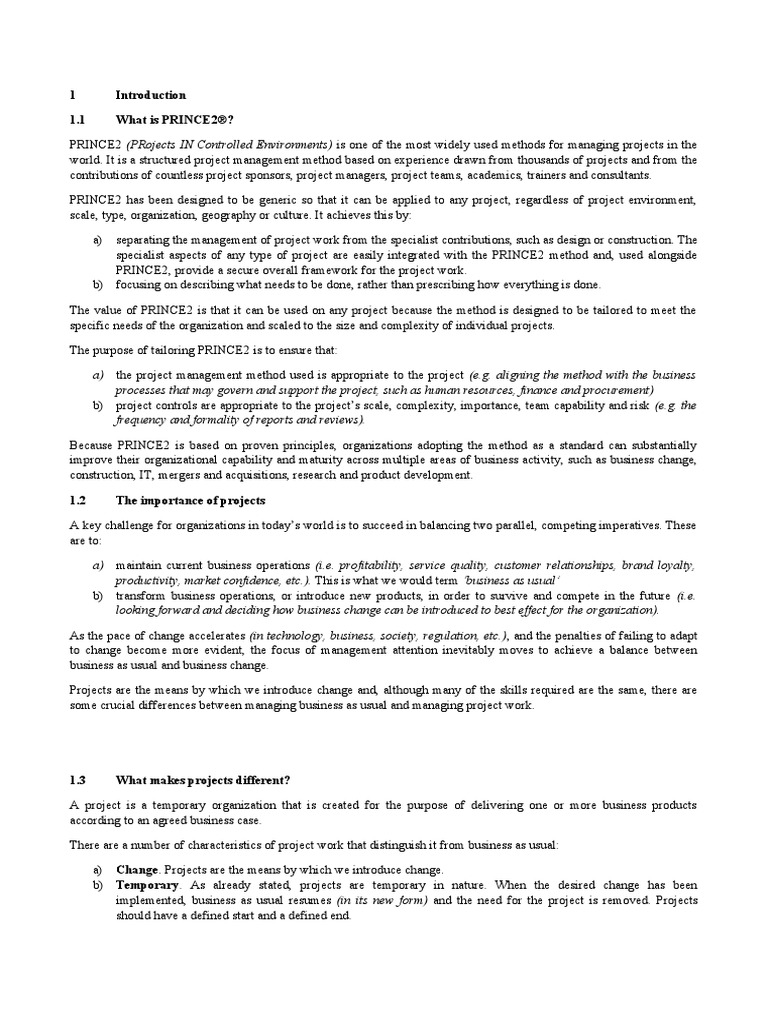 1 1.1 What Is PRINCE2®? | PDF | Project Management | Business