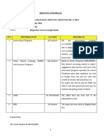 2nd MEETING FEEDBACK