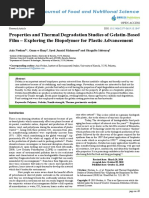 Properties and Thermal Degradation Studies of Gelatin Based Film - Exploring The Biopolymer For Plastic Advancement