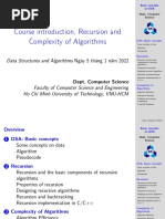 201 DSA Chapter 1 Introduction in Recursion and Complexity of Algorithms