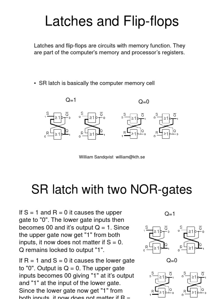 Latches and Flip Flops KTH JK Flip Flop Can Be Used As The T Flip Flop