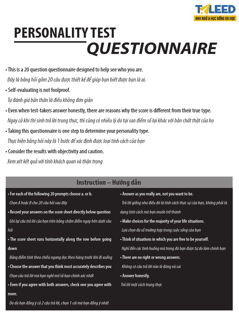 Personality Test | PDF