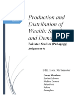 Production and Distribution of Wealth: Supply and Demand: Pakistan Studies (Pedagogy)