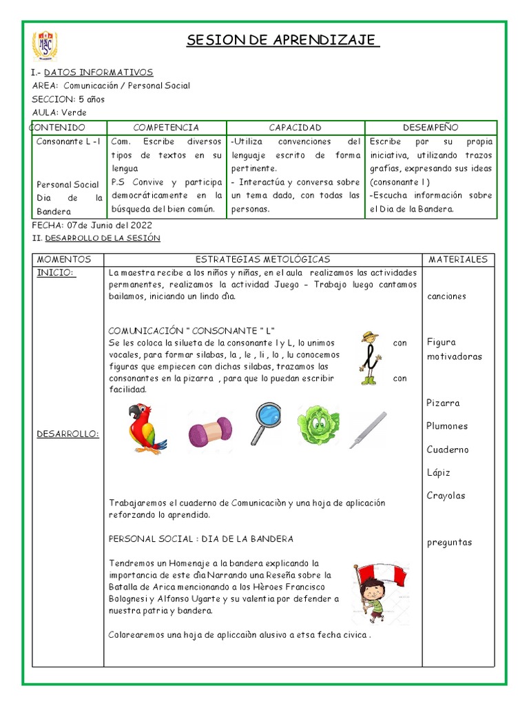 Tres Sesiones de Aprendizaje | PDF | Educación de la primera infancia ...