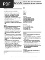 Focus 4 Unit Test Answer Key | PDF