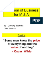 CH 8 - Valuation For M&A