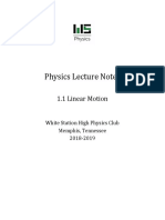 Linear Motion and Kinematics Notes