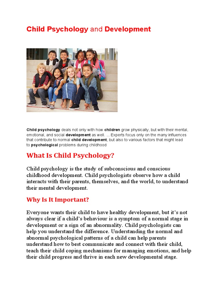 Child Psychology Theory | Descargar gratis PDF | Learning Disability ...