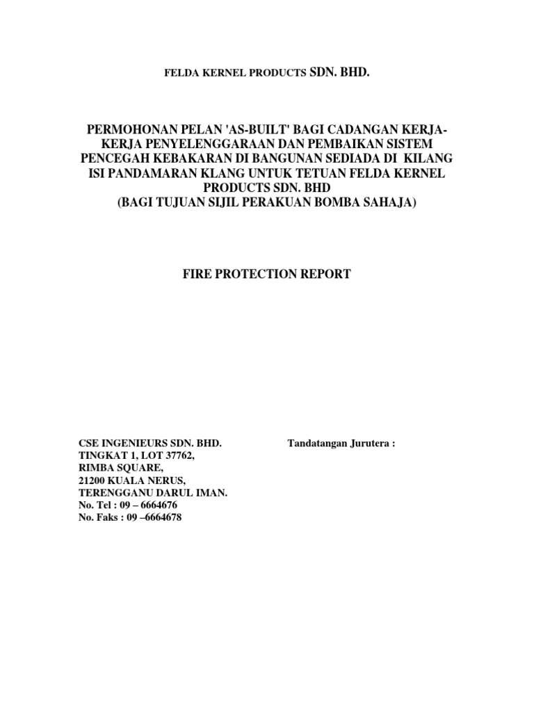 Fire Fighting System Design Report | PDF | Fire Sprinkler System | Pipe ...