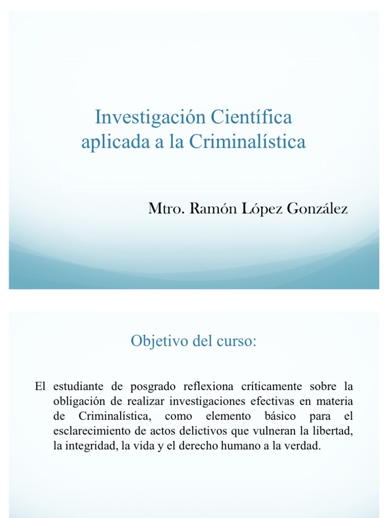 Presentacion Criminalistica | PDF | Criminología | Delito