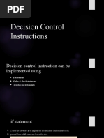 Decision Control Instructions