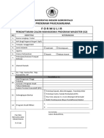 Formulir Pendaftaran Maba (S2)