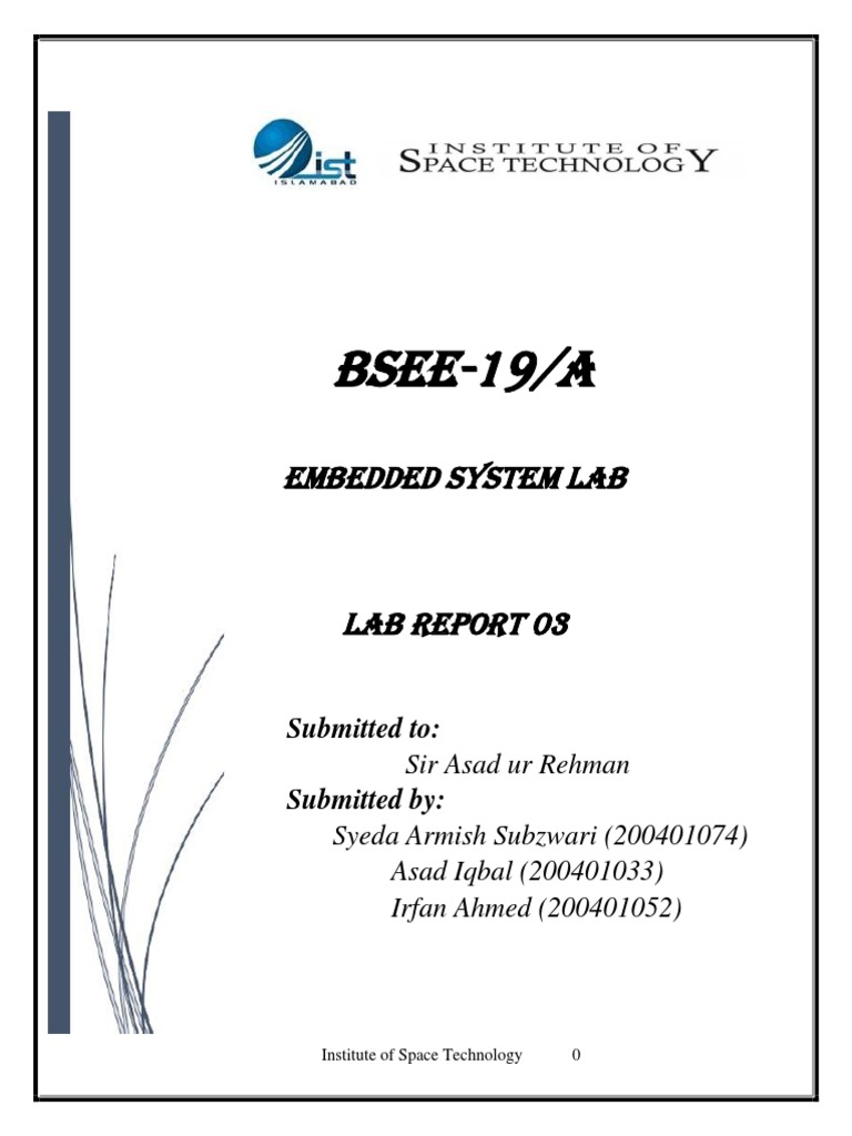 BSEE19/A Embedded System Lab PDF Microcontroller Electrical