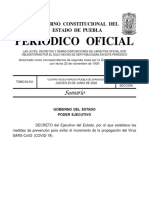 Decreto 23 de Junio Uso de Cubrebocas en Puebla