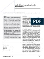 Injury Patterns of South African International Cri