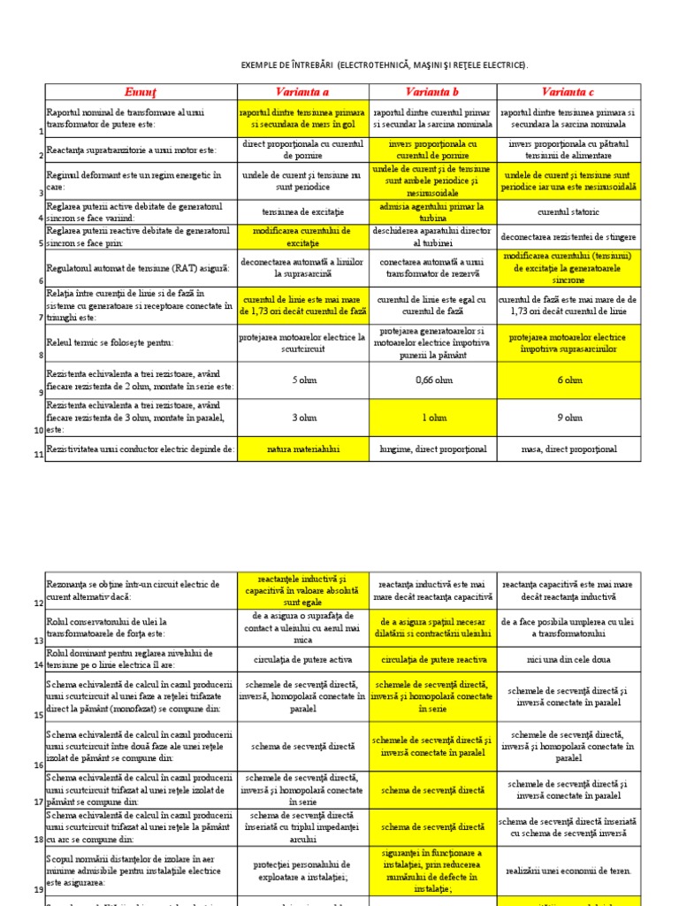 Test 6 Electrotehnica Gradele III IV | PDF