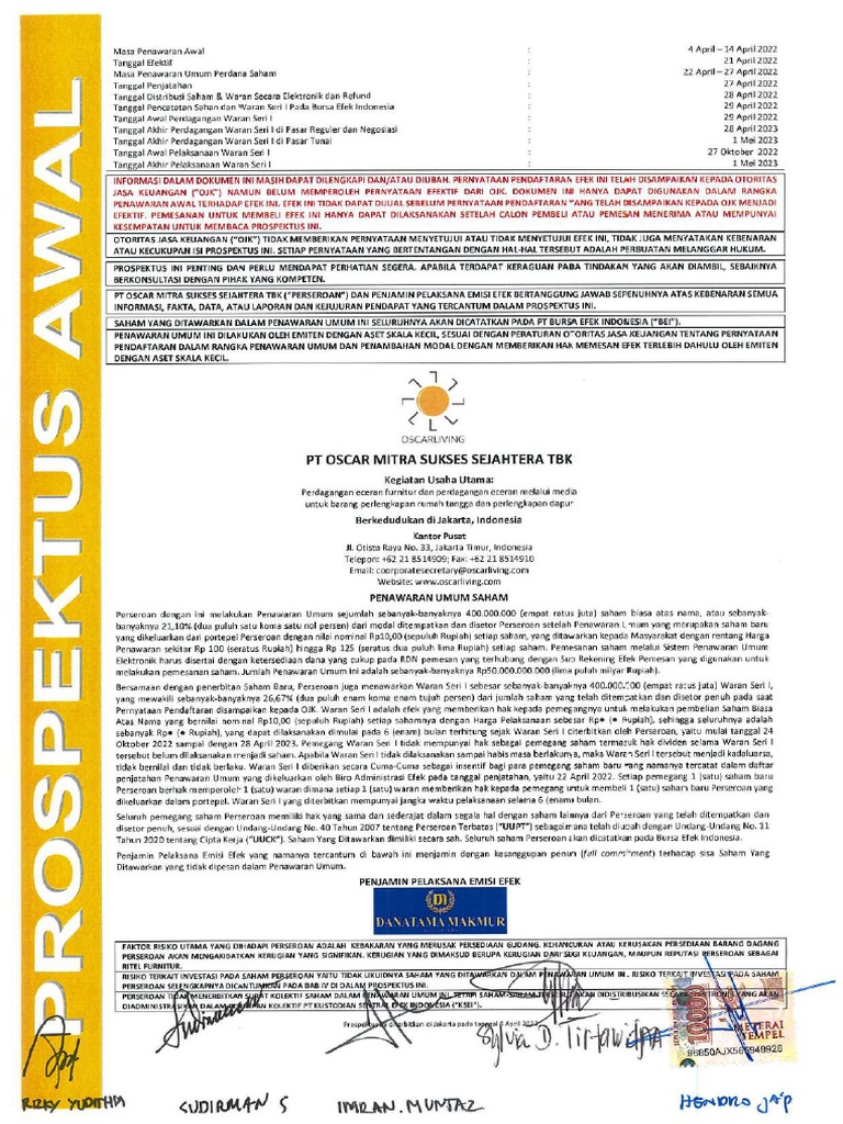I - Final Draft Prospektus Awal - OLIV - Compressed | PDF