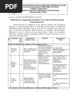 Notification For Engagement of Manpower On Contractual Basis Through Walk-in-Interview