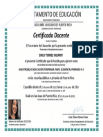 Certificado de Maestra k-3