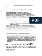 La Filosofía Marxista o Materialista Versus La Idealista o Metafísica