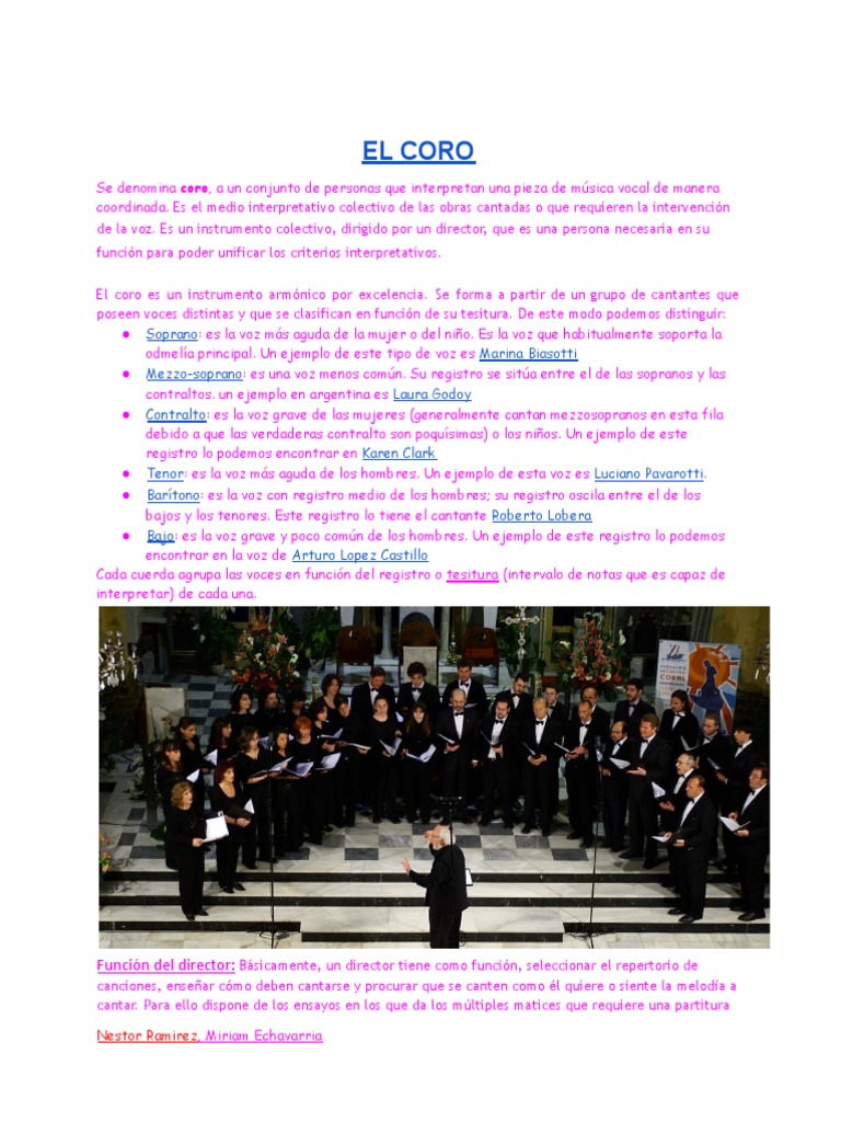 El Coro Pdf Coro Música Vocal