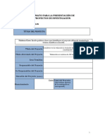 Formato de Elaboración Perfil de Proyectos de Investigación.