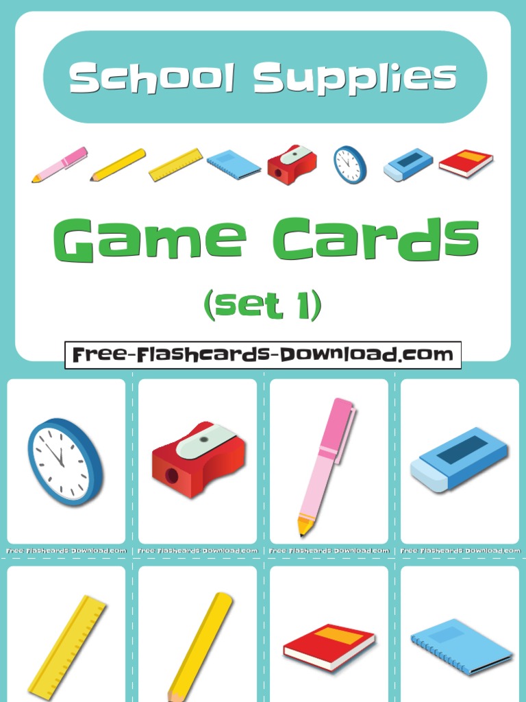School Supplies Game Cards Set1 PDF
