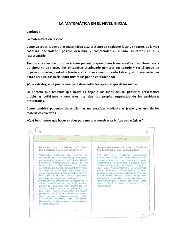 Matemáticas en el Nivel Inicial | PDF | Educación de la primera ...