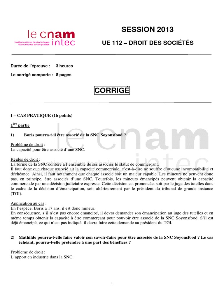 112 Exam Final 2013 Corrige | PDF | Loi criminelle | Justice