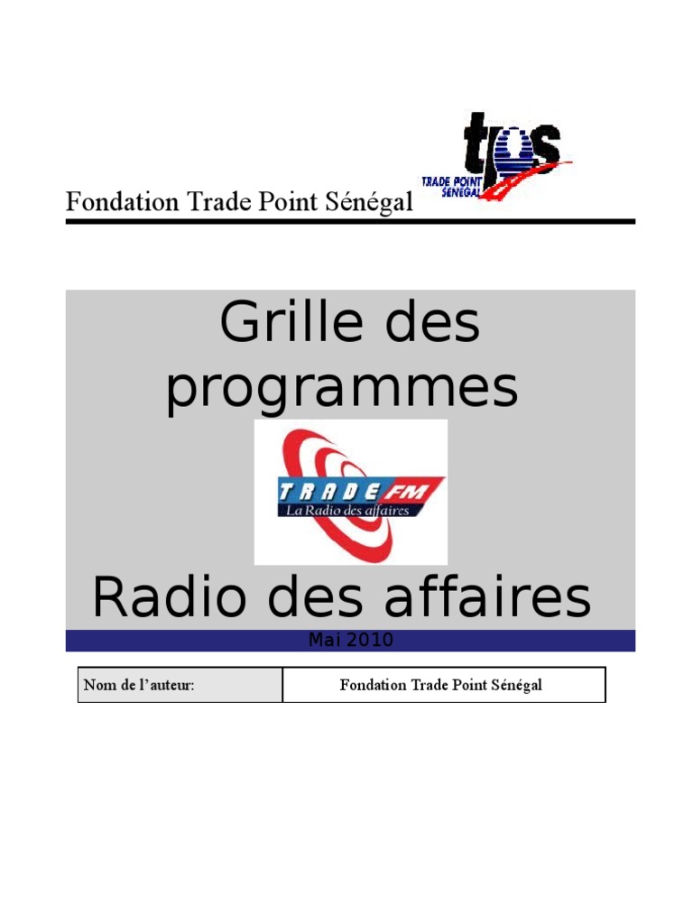 Grille des programmes de Trade FM | PDF | Commerce | Informations