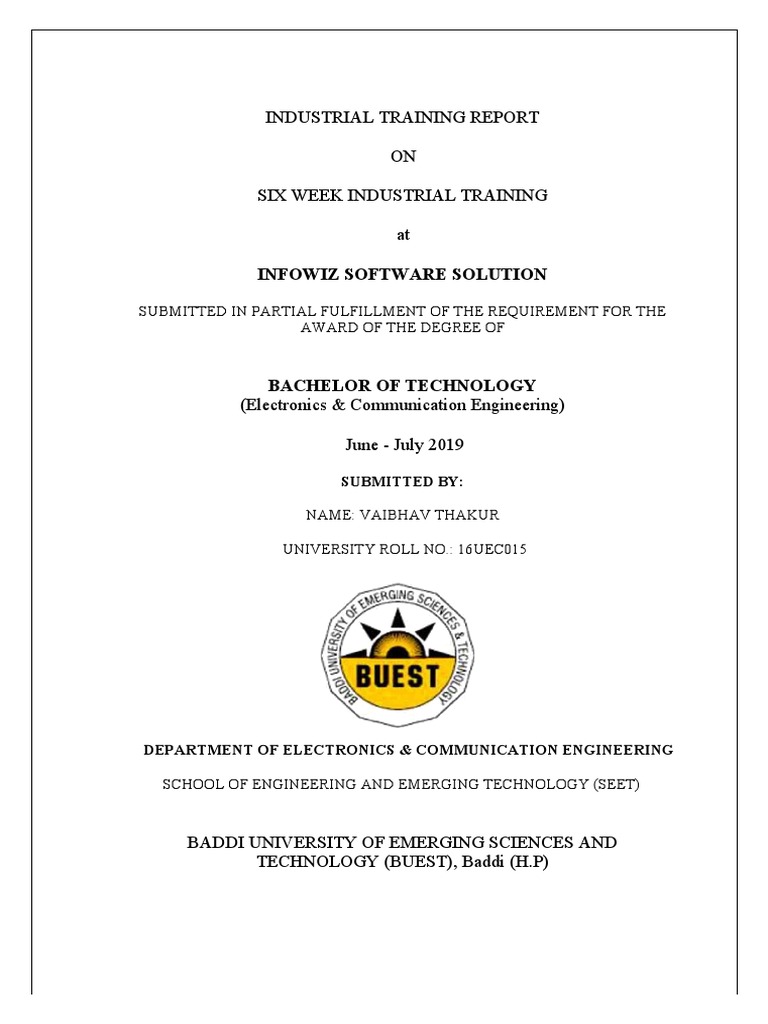 Industrial Training Report at Infowiz | PDF | Computer Network ...