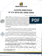 Resolución Directoral #219-2018-GRL-GRDE-DREM: Gobierno Regional de Lima