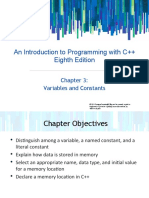 An Introduction To Programming With C++ Eighth Edition: Variables and Constants