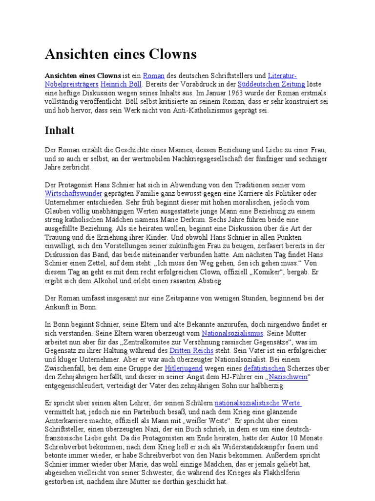 Ansichten Eines Clowns